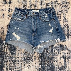 Abercrombie & Fitch Blue Distressed Jean Shorts